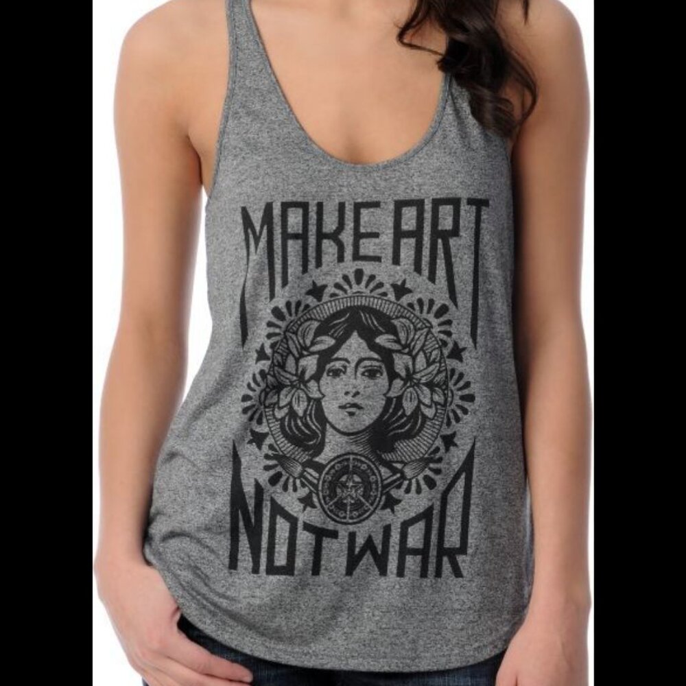 Obey Make Art Not War Graphic Tank - size M